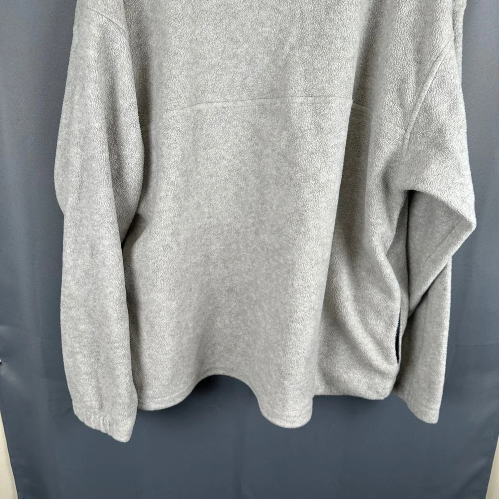 Big Dogs Mens Fleece Quarter Zip Pullover Oatmeal Navy Blue XL RN 64776